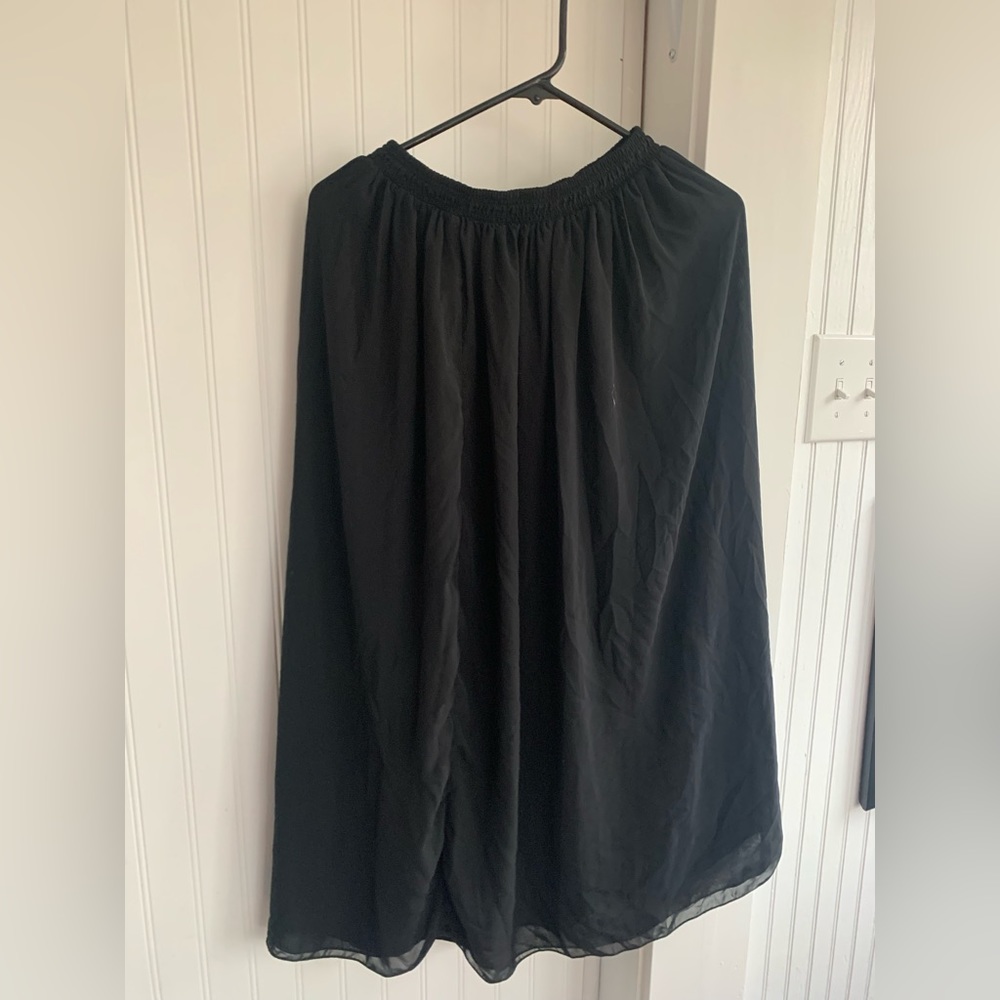 American apparel full length black double layer chiffon skirt